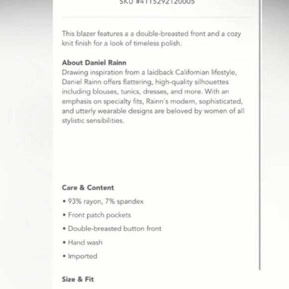 Anthropologie Daniel Rainn Knit Blazer Size Small Like New - Picture 6 of 6